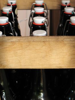 old beer in a wooden box