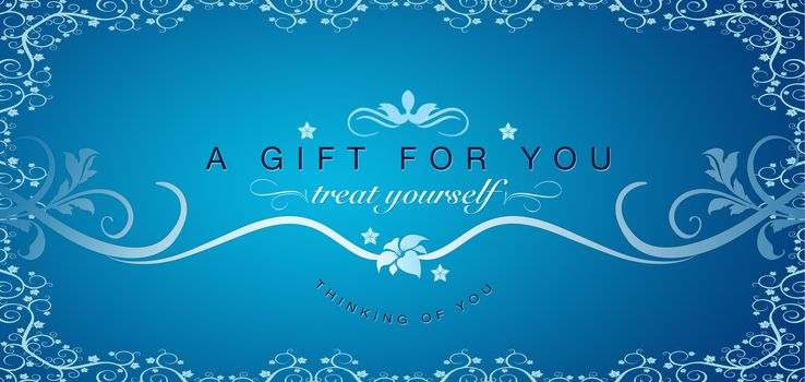 High resolutions gift certificate graphic with floral ornaments. 