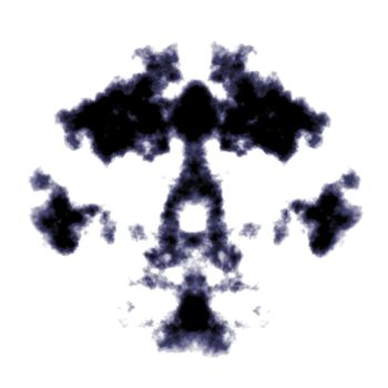 An illustration of a rorschach ink graphic