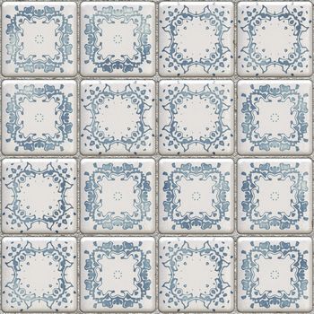 An illustration of a seamless texture Delft tiles