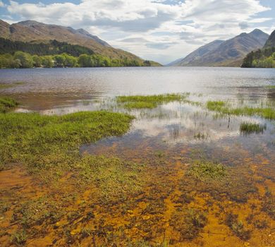 A photography of the scottish highlands lakes