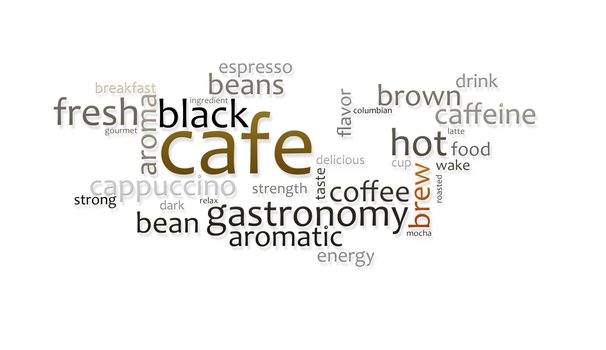 An illustration of a nice abstract background tag cloud cafe