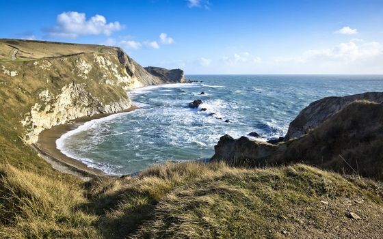 A photography of the Dorset Jurassic Coast in autumn