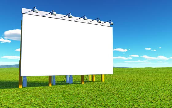 An illustration of a white advertising wall