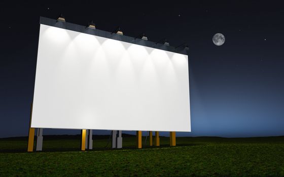 An illustration of an advertising wall night