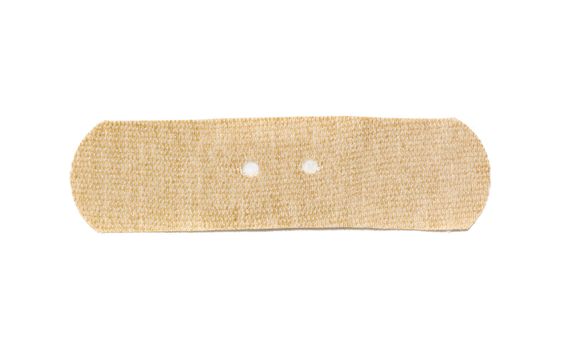 Beige bandaid isolated on a white background