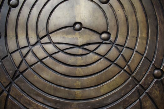 Bronze Circles in detail the building