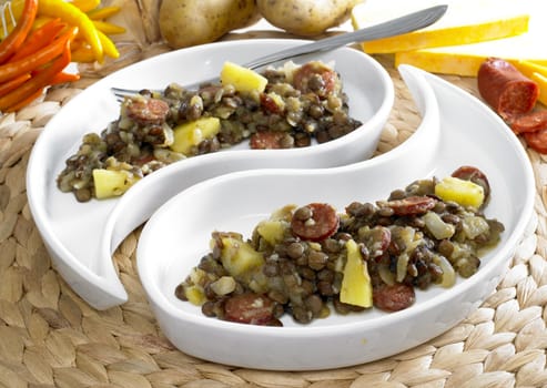 lentil with potatoes and chorizo