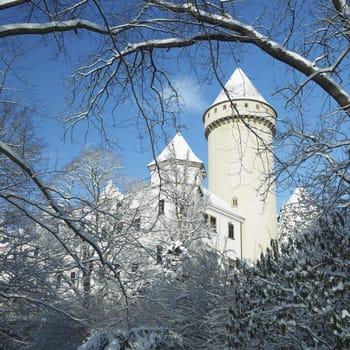 Konopiste chateau in winter, Czech Republic