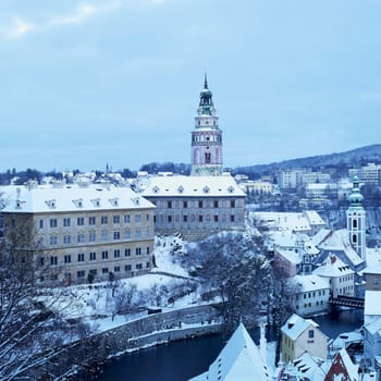 Cesky Krumlov in winter, Czech Republic