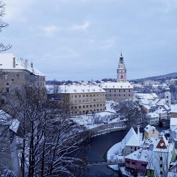 Cesky Krumlov in winter, Czech Republic