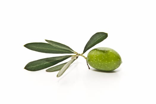 fresh olives on white background