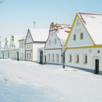 Holasovice in winter, Czech Republic