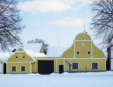 Holasovice in winter, Czech Republic