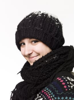 Girl with winter clothes