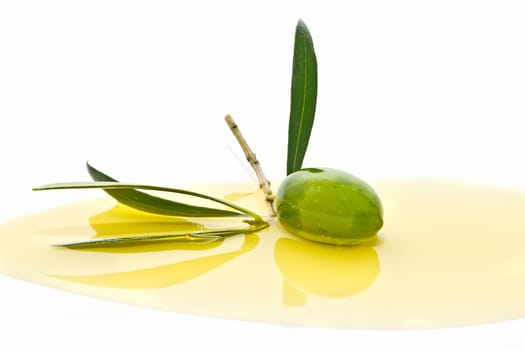 fresh olives on white background