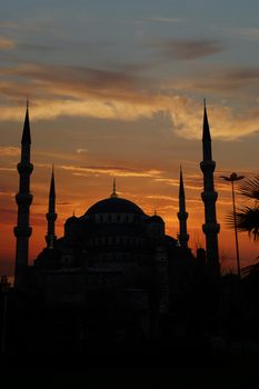 The Sultan Ahmed Mosque or Blue Mosque in Istanbul