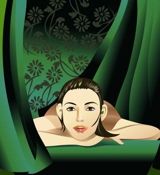 Woman relaxing with spa treatment. Health & Beauty Concept