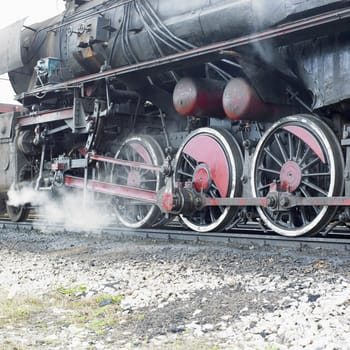 detail of steam locomotive (33-326), Dubrava, Bosnia and Hercegovina