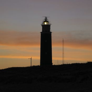 lighthouse at daybreak, De Cocksdorp, Texel Island, Netherlands