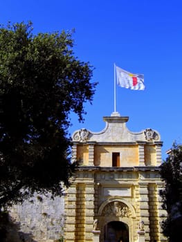 Baroque Architecture on medieval building in Malta -Mdina Gate
