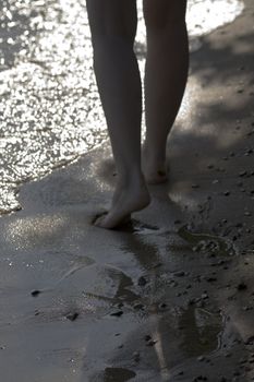 Footprints in the beach
