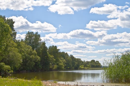 Lake Razna with clouds, captured in Latvia