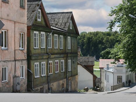 An old and grungy street in Latvia