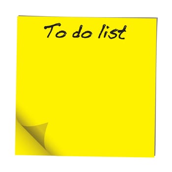 Yellow stick note paper with to do list hand written
