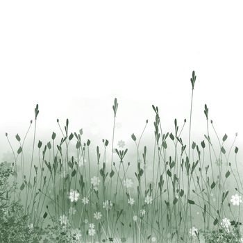 Abstract background from a flowers simulating meadow and the sun
