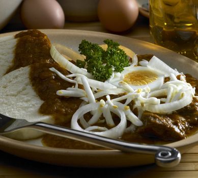 beef goulash with egg