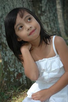 little asian girl with nice smile expression