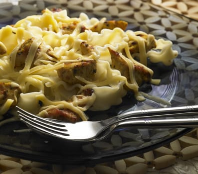 pasta with meat pieces