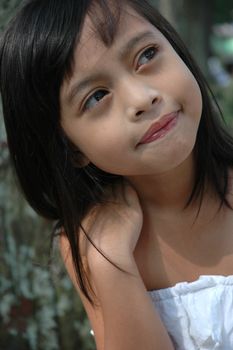 little asian girl with nice smile expression