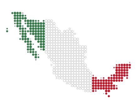 Map and flag of Mexico