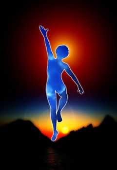Concept image about reaching for life's goals.