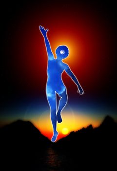 Concept image about reaching for life's goals.