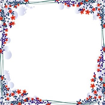 Beautiful frame with flowers and bubbles for text or photography