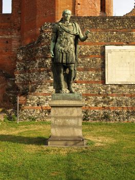 A bronze roman statue in Turin, Italy