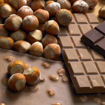 chocolate bars with hazelnuts