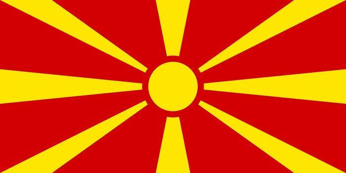 The national flag of Macedonia