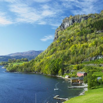 landscape by Haldanger fjord, Norway