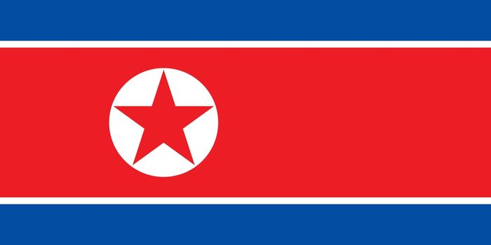 The national flag of North Korea