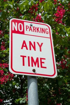 No parking any time sign