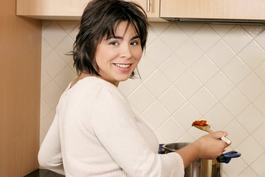 Woman cooking in the kitchen