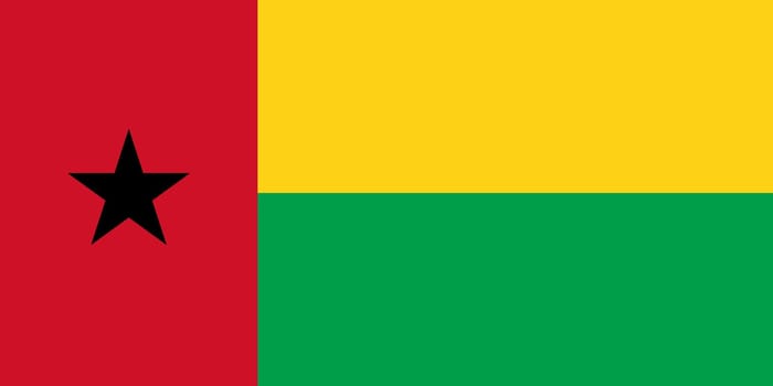 The national flag of Guinea-Bissau