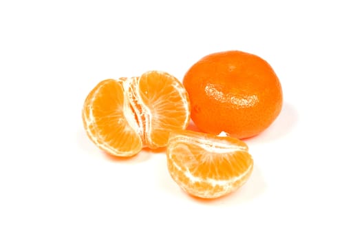 ripe mandarine fruit isolated food on white background