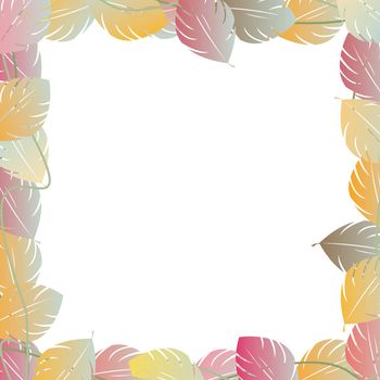 Autumn leaves frame for photography or sample text
