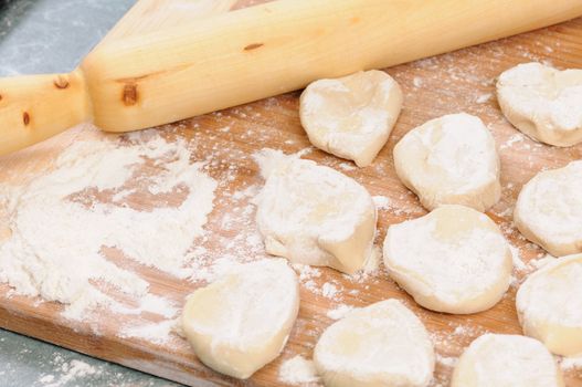 Preparation of the dough for a baking of rolls