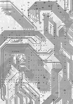 The electronic circuit board hi-tech gray graphic background